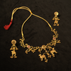 Antique Temple Cow-Motif Gold Necklace Set