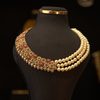 Triple-Strand Pearl & Diamond Floral Necklace