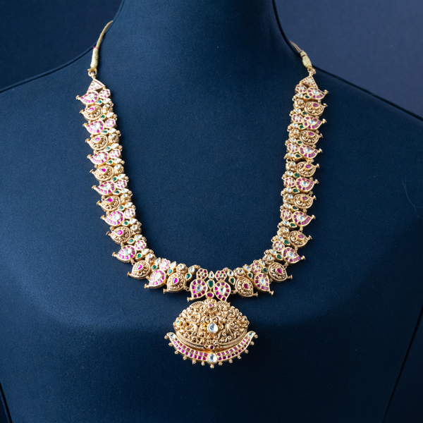 Paisley Kundan Gold Haram with Mango Pendant – Swarnmala Jewellery