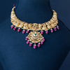 Golden kundan with Ruby Drops